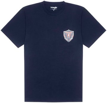 Wrangler T-Shirt AMERICANA mit Markenlabel auf der Brust