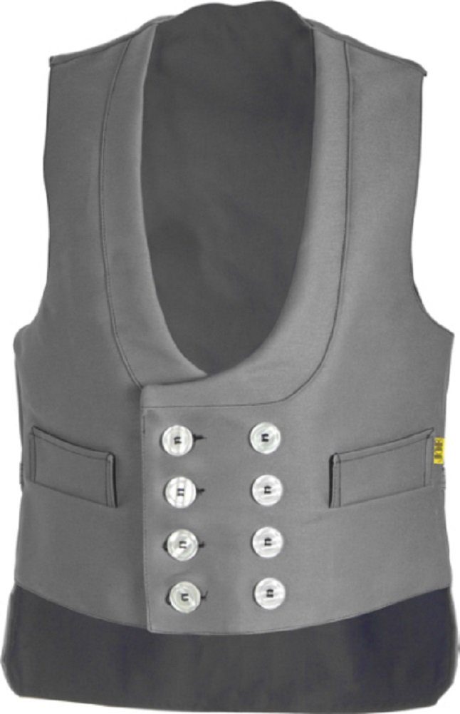 JOB Arbeitsweste Zunftweste Doppel-Pilot grau mit Nierenschutz mit Innentaschen