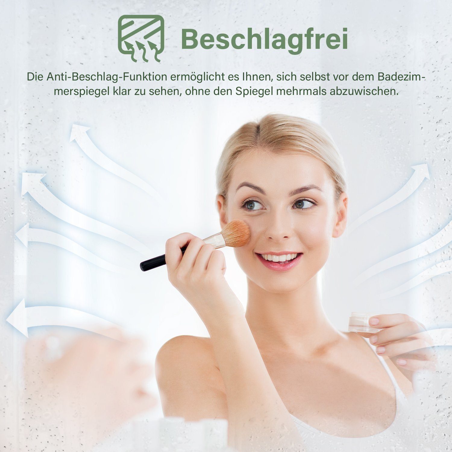 SONNI Badspiegel Badspiegel mit Beleuchtung Badezimmerspiegel LED Wandspiegel 120 x 60, Touch Lichtspiegel