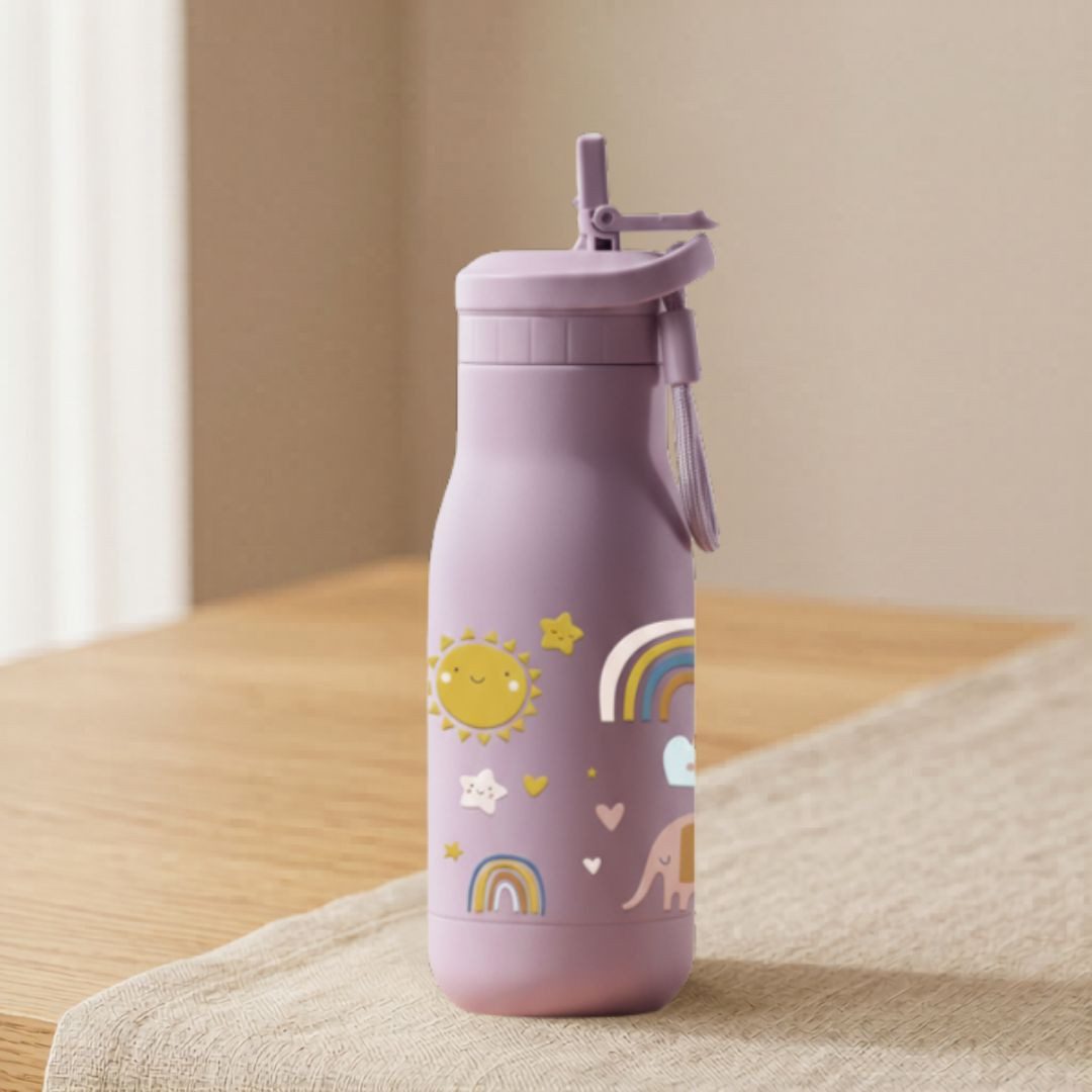 JENARD Lunchbox Brotdosen Set Kinder mit Edelstahl Trinkflasche Regenbogen, (Brotdosen- und Trinkflaschen-Set, 2-teiliges Set, Brotdose & Trinkflasche, Kita-Set, Kindergarten-Set), Set, BPA-frei, Lebensmittelecht, Kindgerecht, Wiederverwendbar, Robust