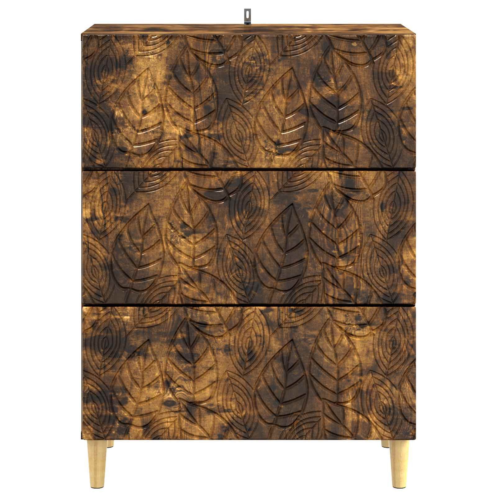 vidaXL Kommode 66 x 34,5 x 90 cm Kommode Schubladenschrank Sideboard Geräucherte Eich