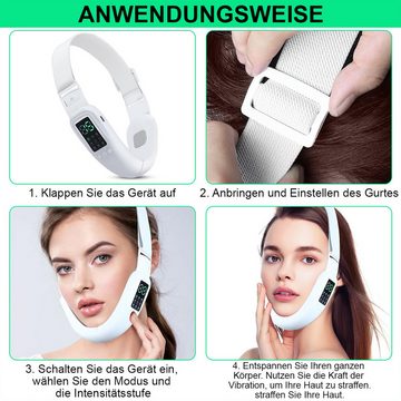 DOPWii Kosmetikbehandlungsgerät Facial Lifter, Elektrischer V-Face Slimmer mit 8 Modi und, 15 Einstellungen zum Anheben und Straffen der Haut