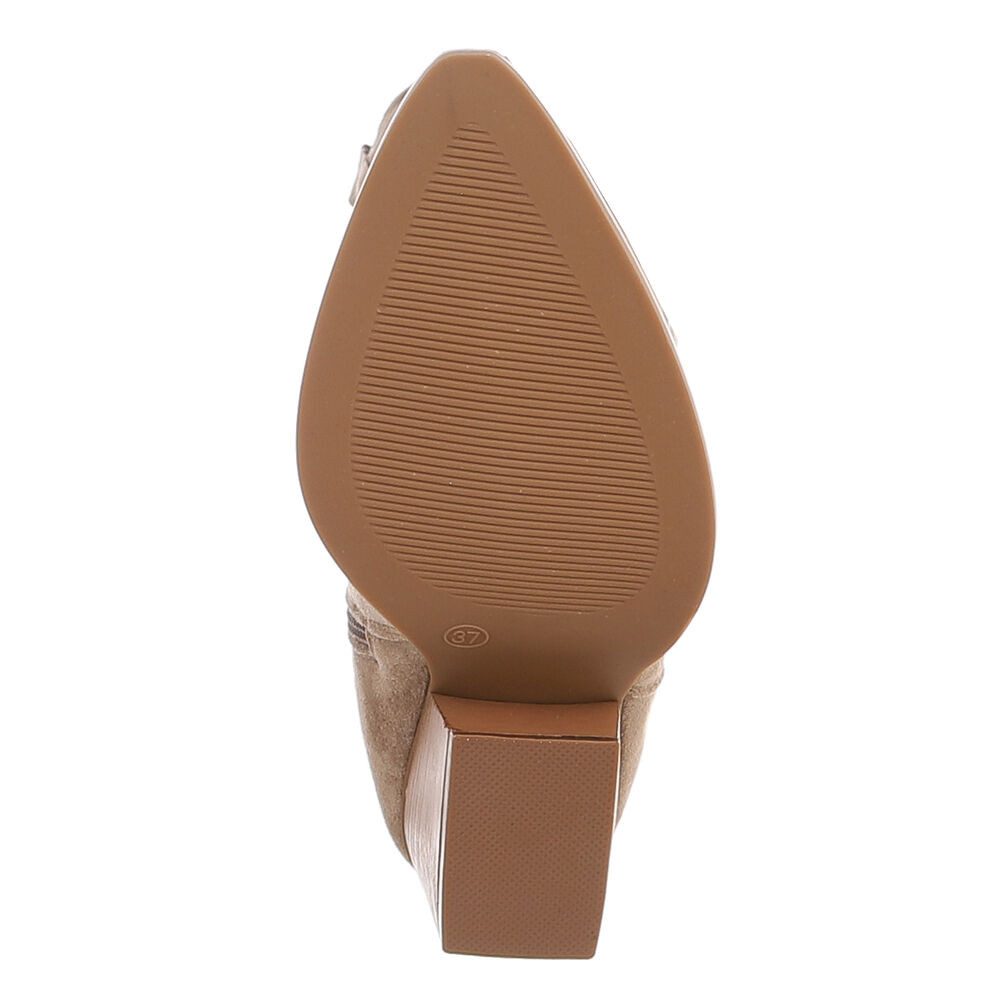 Ital-Design Elegante Cowboy-Stiefel mit Verzierungen für Damen Westernstiefel (90704218) Blockabsatz Stiefel in Hellbraun