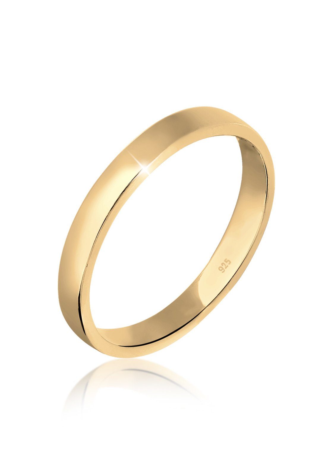 Fingerring 925er Basic Ehering Partnerring Damen Gold Silber, Ehering Elli