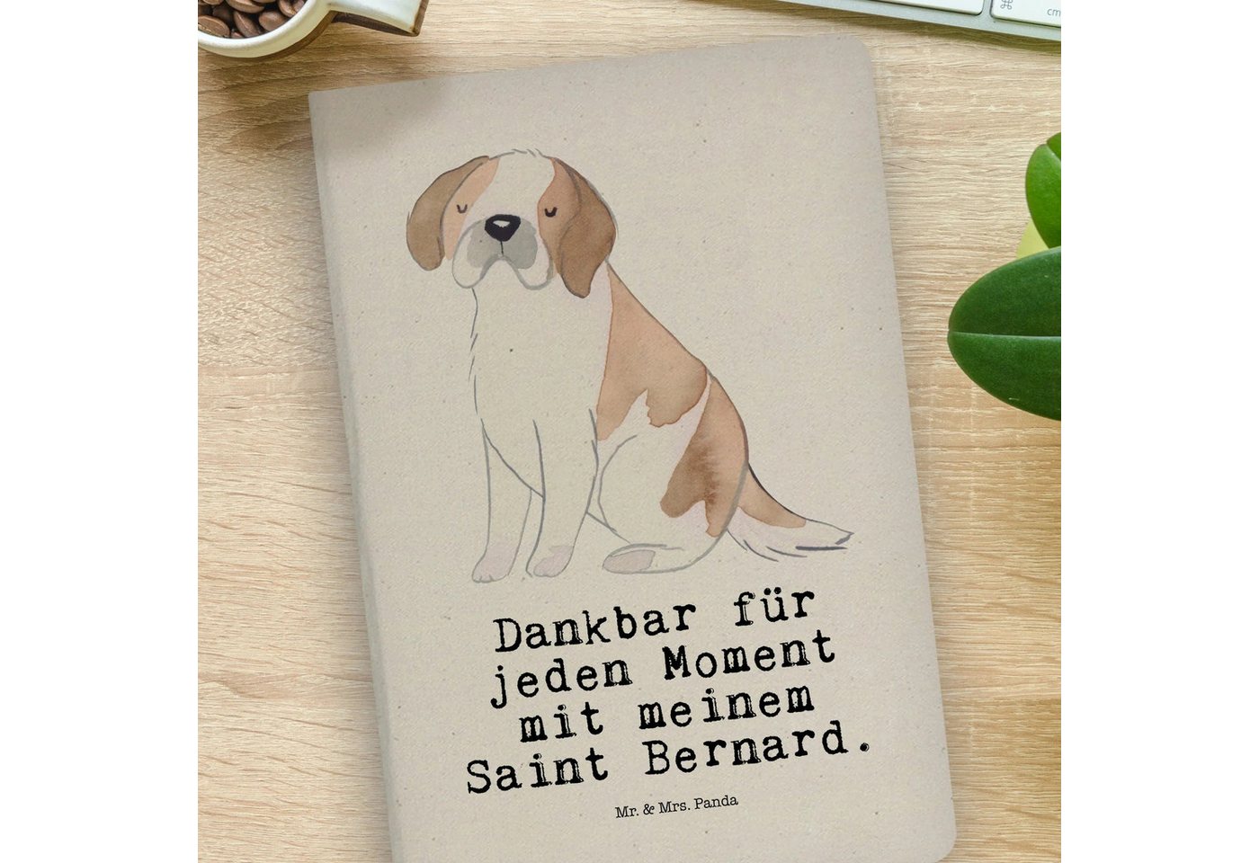 Thumbnail - Mr. & Mrs. Panda Notizbuch Saint Bernard Moment - Transparent - Geschenk, Baumwoll Notizbuch, Sa Mr. & Mrs. Panda, Echte...