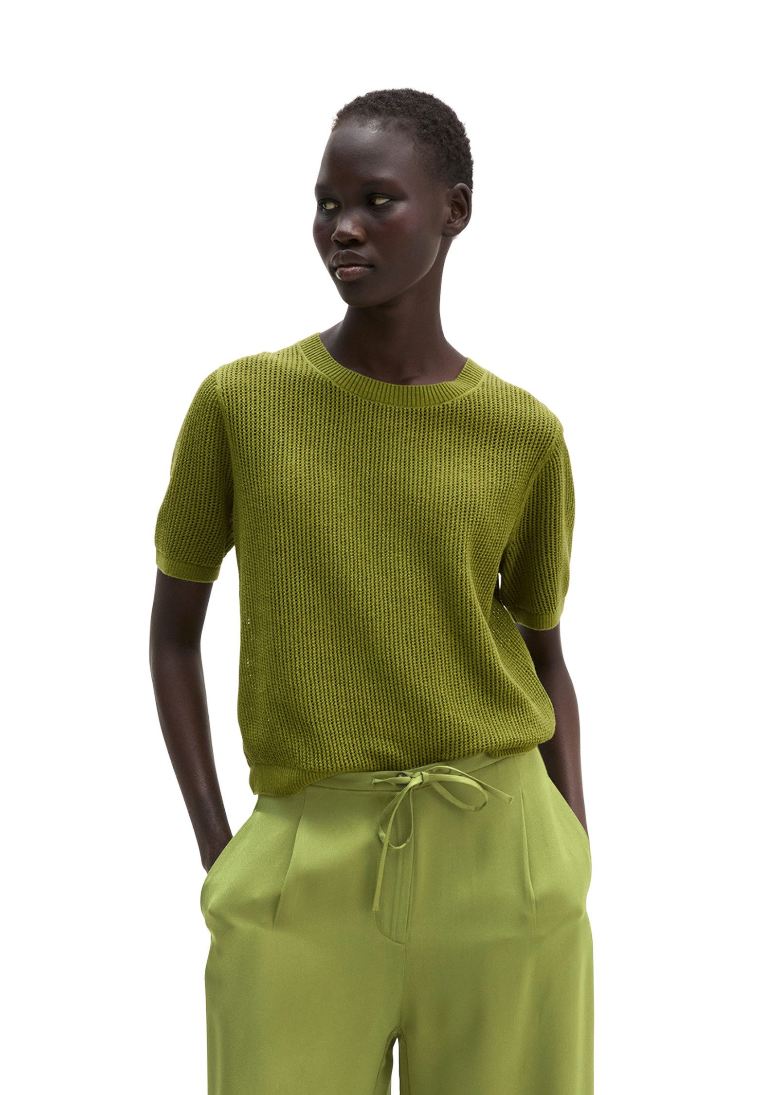 Marc O'Polo Strickpullover aus Baumwolle-Leinen-Slub-Garn