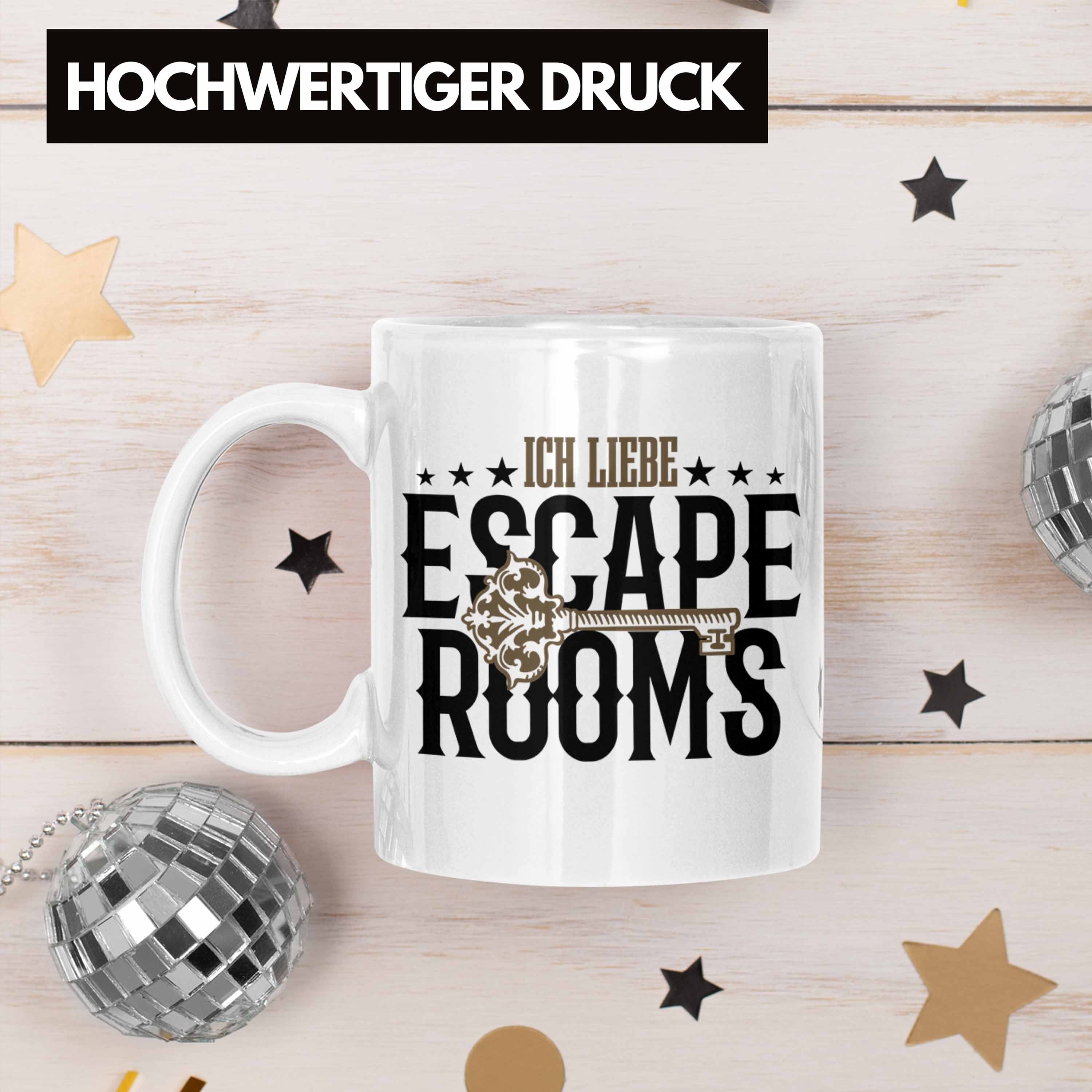 Lustige Room Escape Room Weiss Tasse Tasse Escape Fans Trendation Geschenkidee