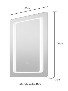 Saphir Badmöbel-Set Serie 6915, (4-St), Gäste-Bad, 61 cm breit, mit LED-Spiegel, offenem Fach und 2 Türen