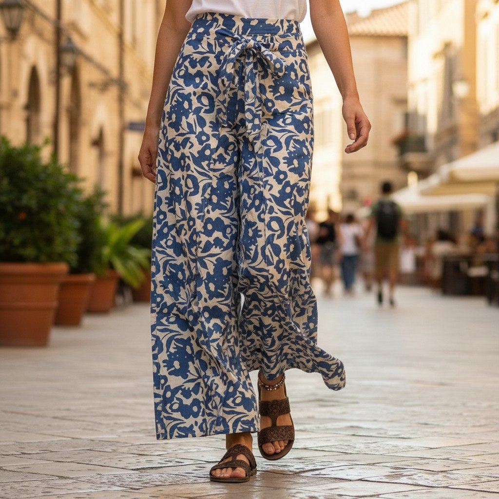 Guru-Shop Relaxhose Palazzohose, weite Boho Sommerhose, Baumwoll.. alternat günstig online kaufen