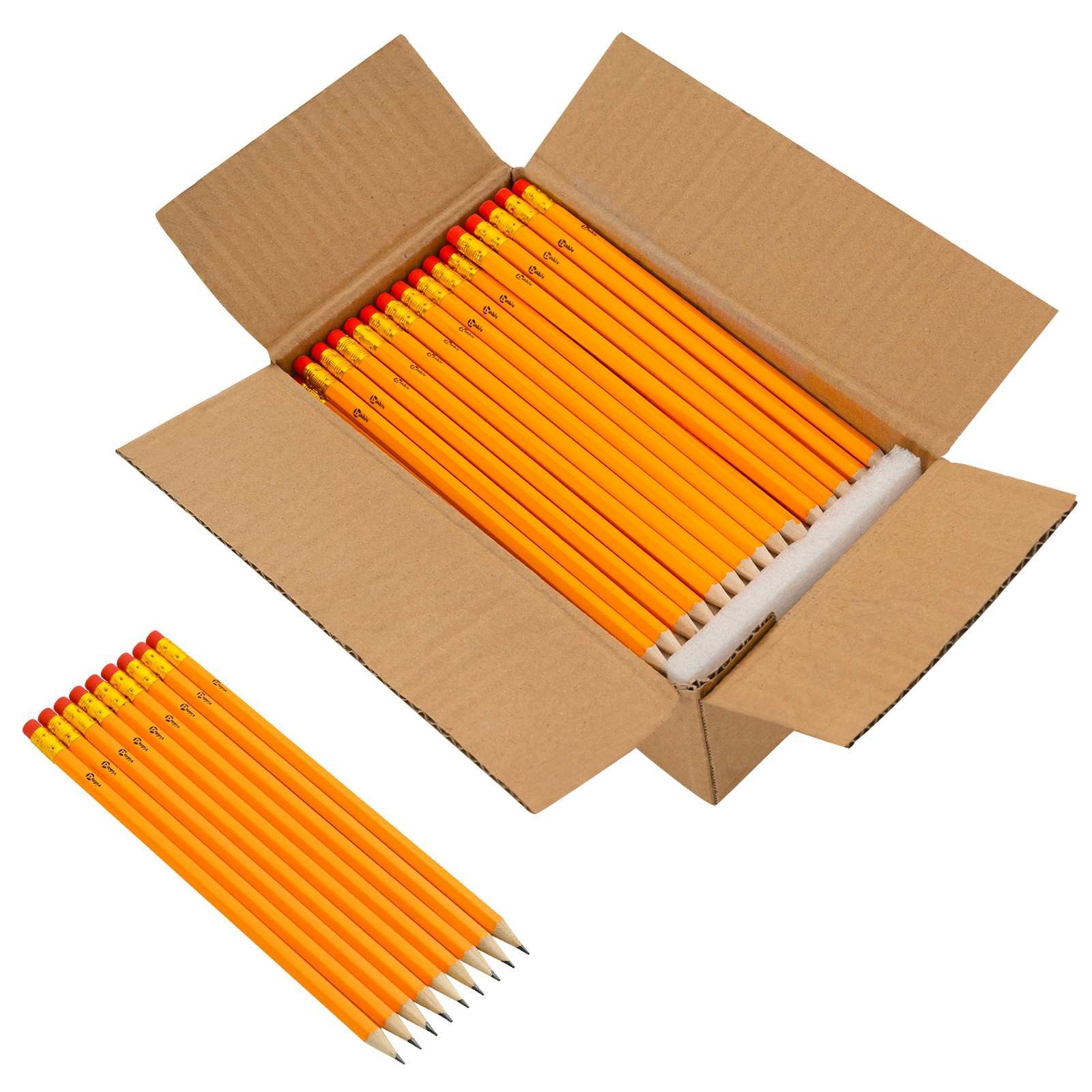 vidaXL Bleistift HB Bleistifte Ø 0,7 x 18,5 cm Gelb Massives Poplar Holz, (300-tlg)