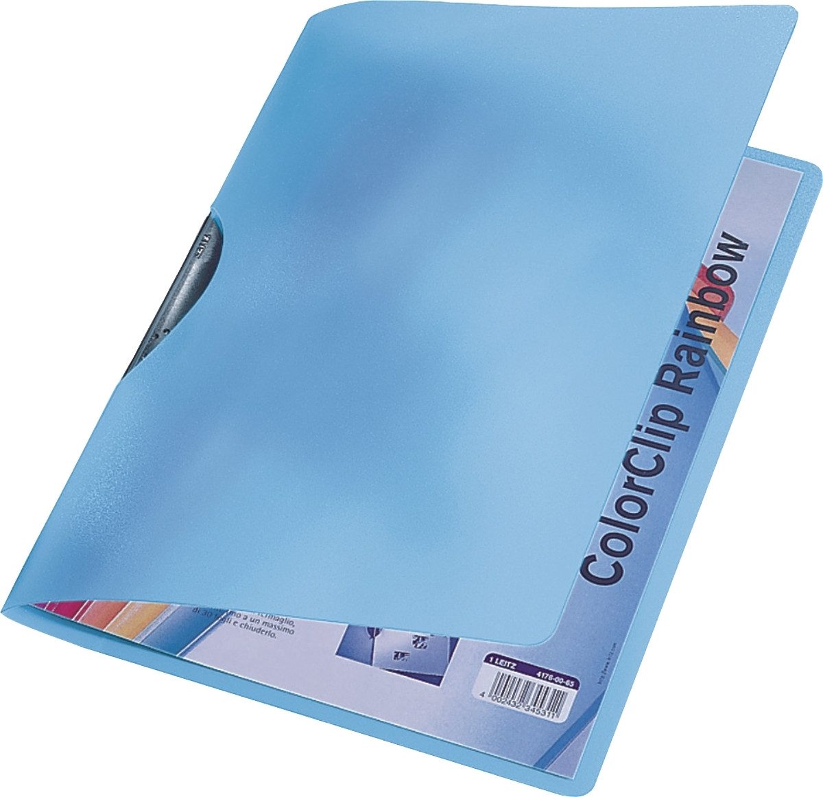 LEITZ Hefter Cliphefter ColorClip Rainbow A4 ca. 30 Blatt hellblau Packung mit 6 St