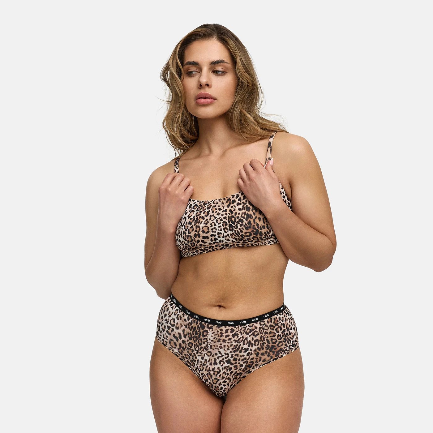 cfab Bügelloser BH Scoop Bralette-Leopard-L (1-tlg)