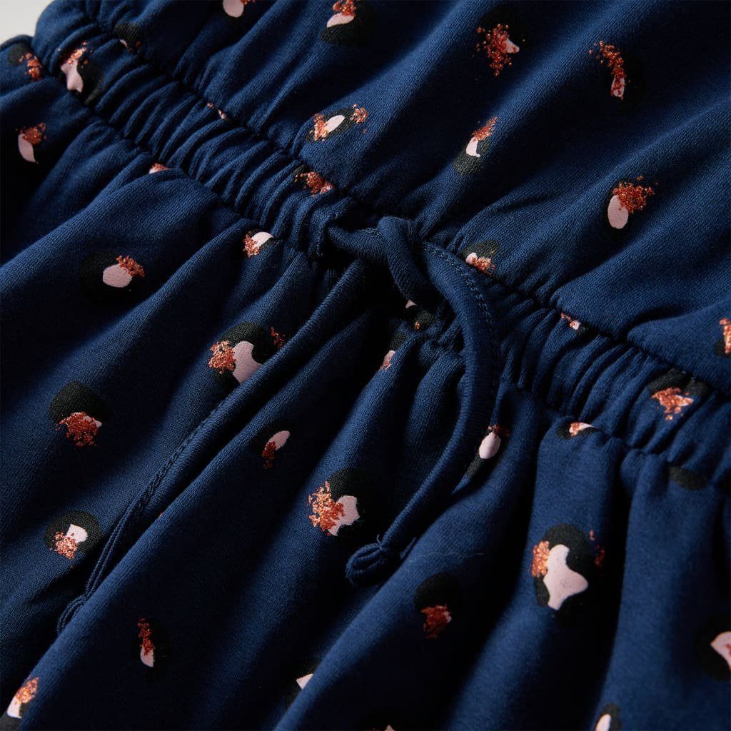 Kinderkleid vidaXL Ärmeln 140 Marineblau mit A-Linien-Kleid Langen