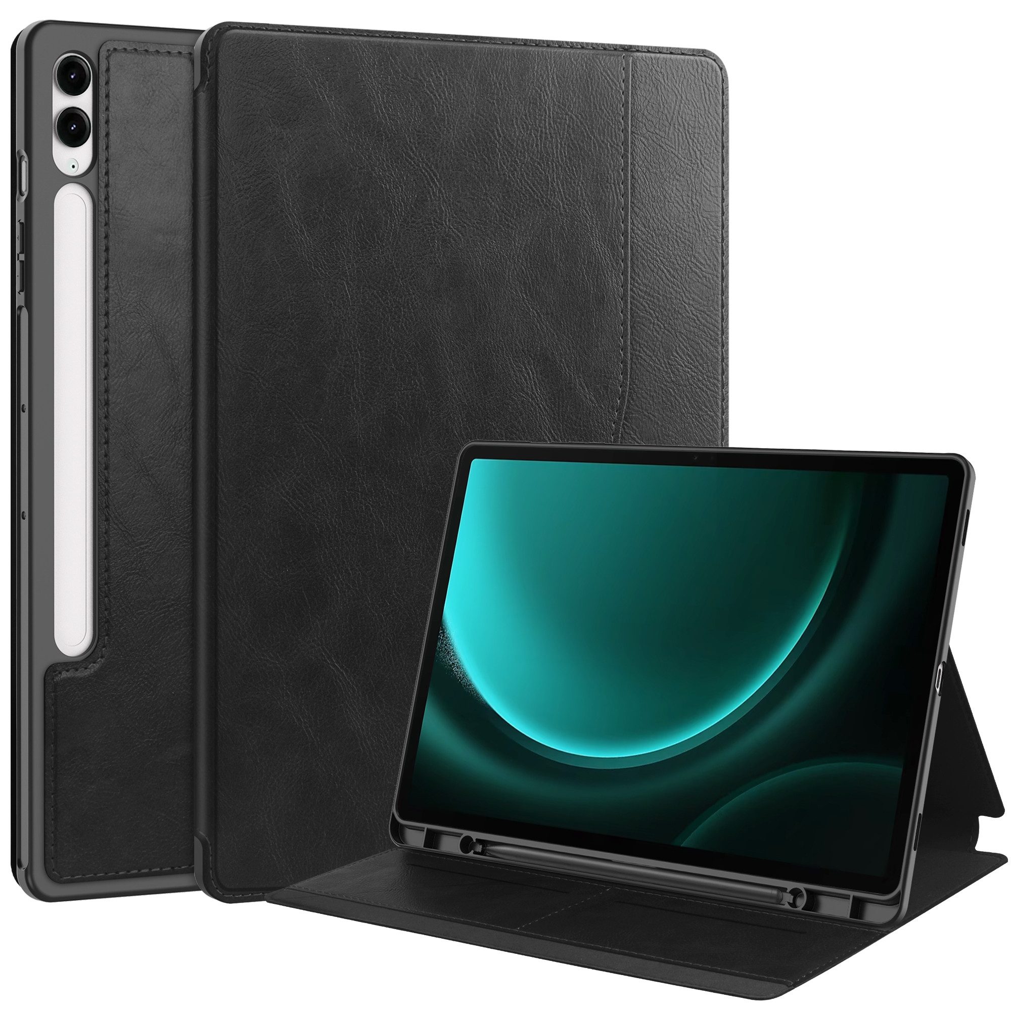 Lobwerk Tablet-Hülle Schutzhülle für Samsung Galaxy S9+ Plus/FE X810/X610 12.4 Zoll, Wake & Sleep Funktion, Sturzdämpfung, Aufstellfunktion