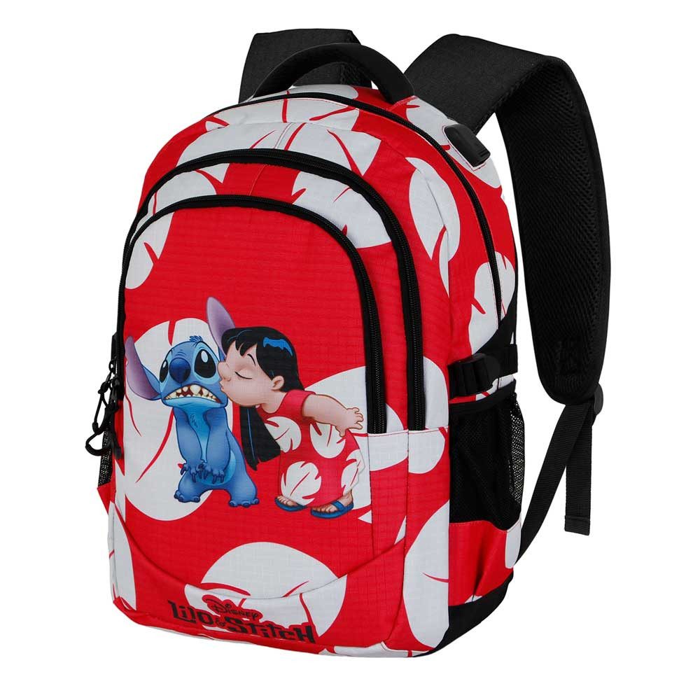 Karactermania Freizeitrucksack Disney Lilo & Stitch großer Rucksack Tagesrucksack Alltagsrucksack, USB-Anschluss für elektronische Geräte