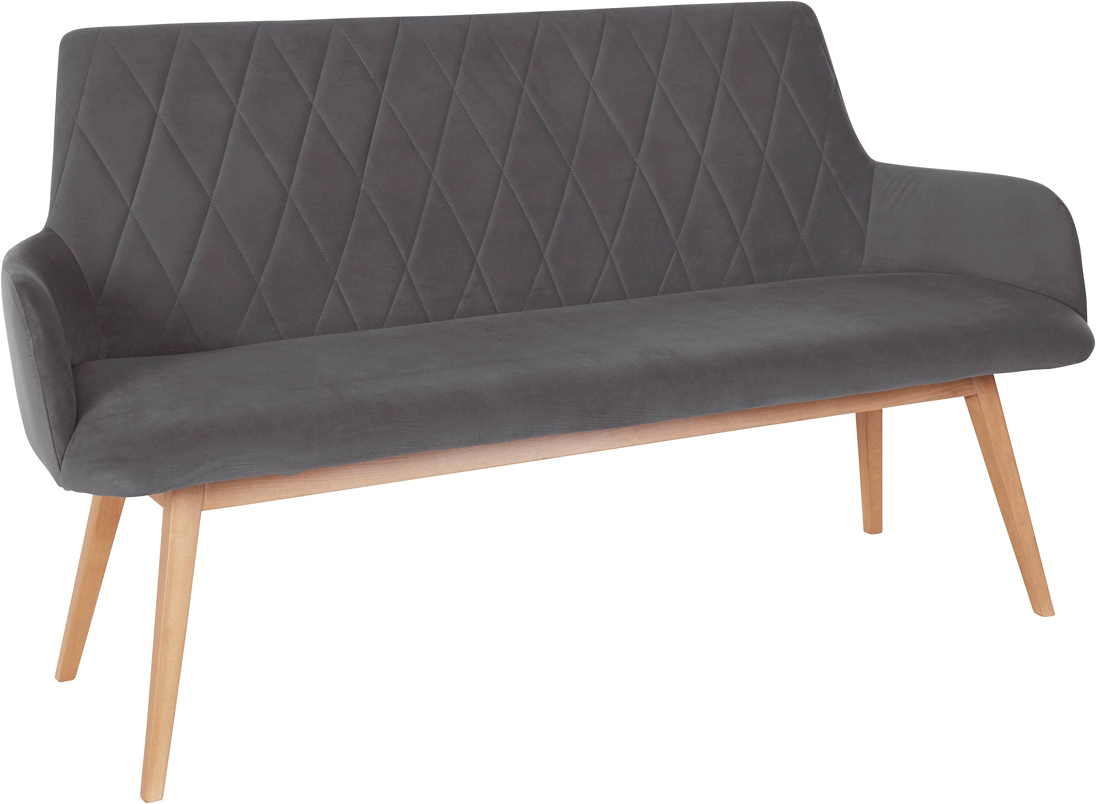 Home affaire Sitzbank Brest, Sitz und Rücken gepolstert, mit Rautensteppung, Breite 160 cm