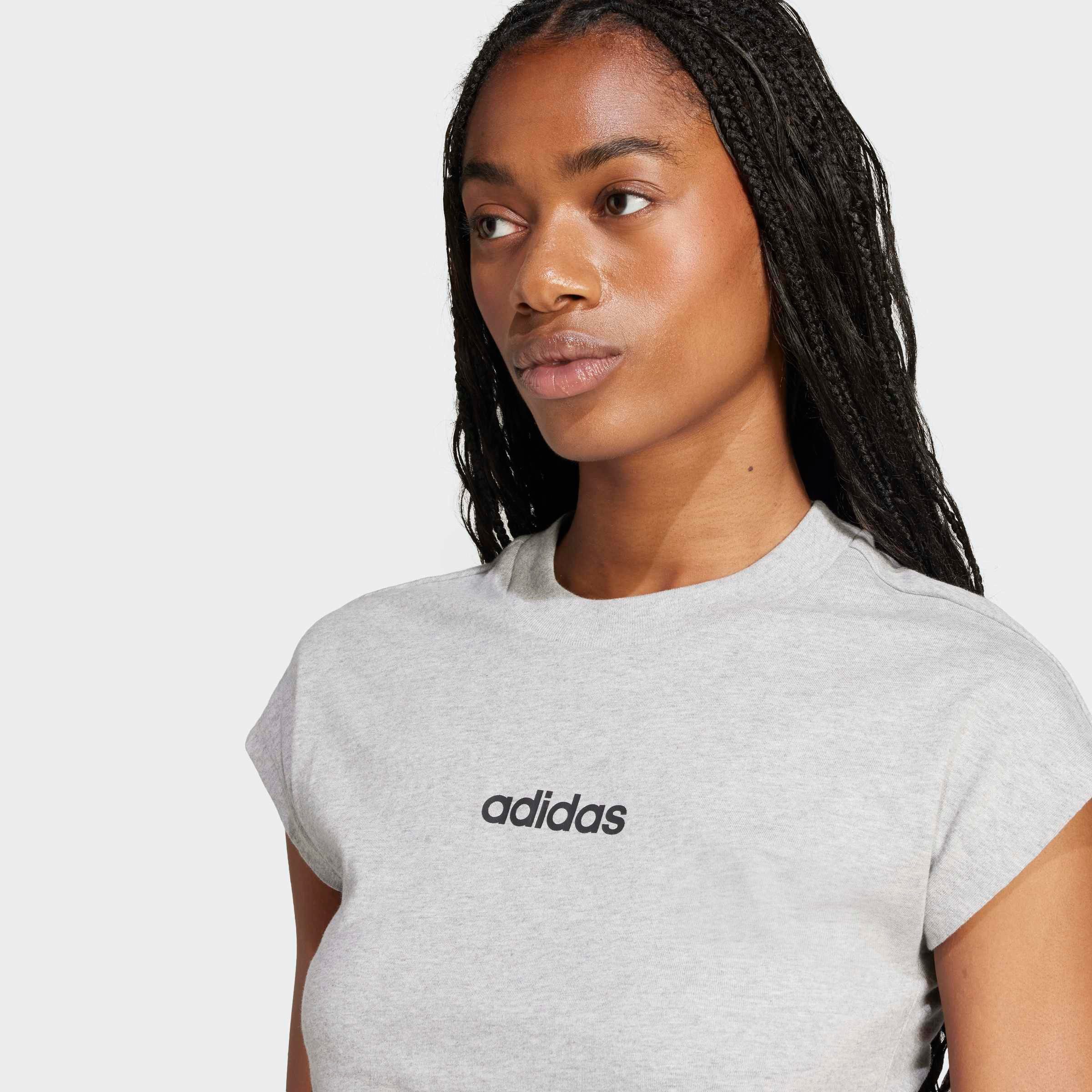 adidas Sportswear T-Shirt ESSENTIALS LINEAR COTTON sportlicher Stil, Kurzarm, ohne Verschluss, aus Baumwolle – Bild 4 von 5