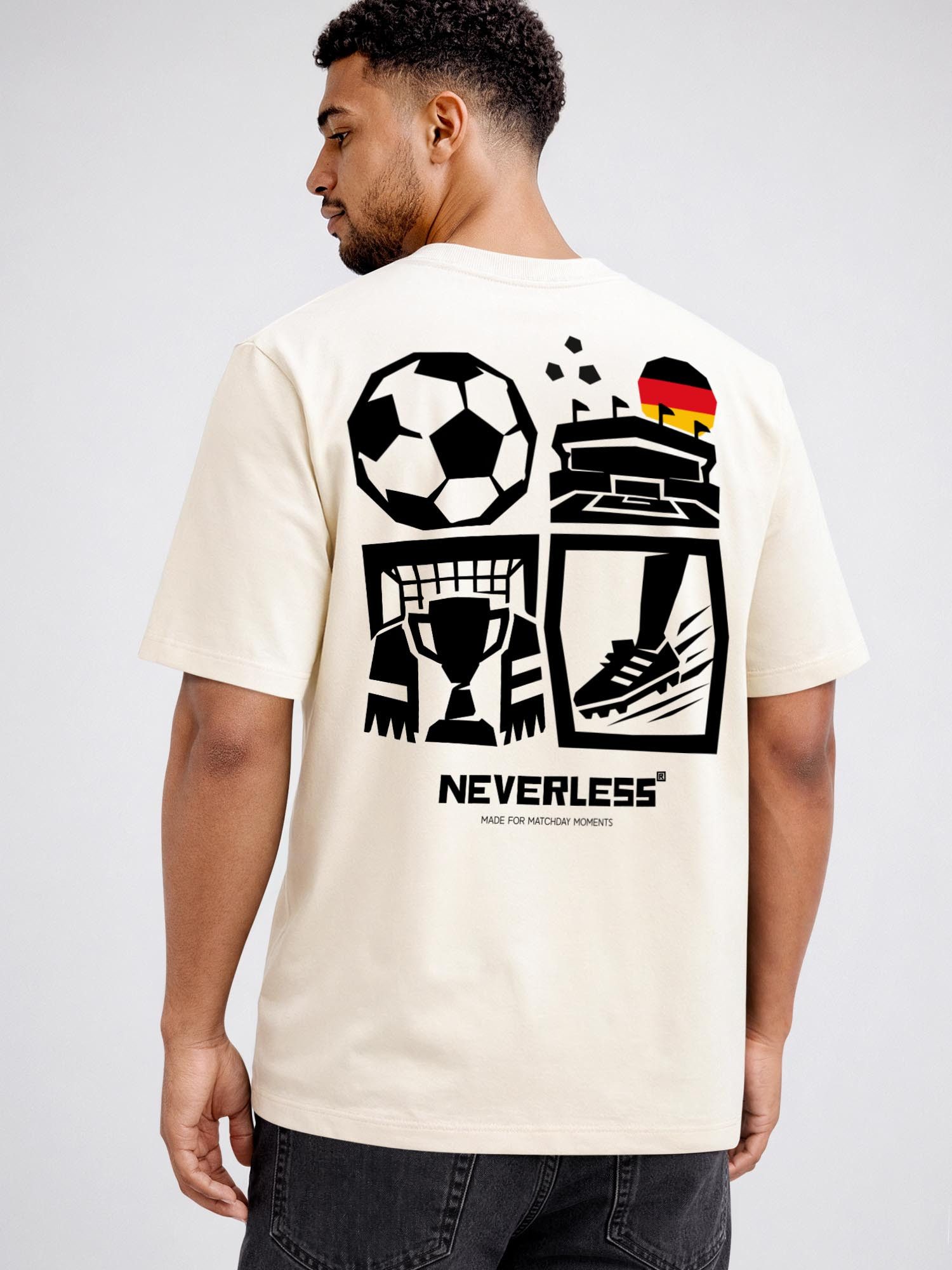 Neverless Oversize-Shirt Herren T-Shirt - Design Football Icons - Oversized Relaxed Fit mit Print