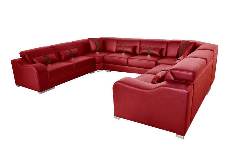 JVmoebel Ecksofa Leder Couch Polster Sitz Design Modern Eck Sofa U Form Sofort, 1 Teile