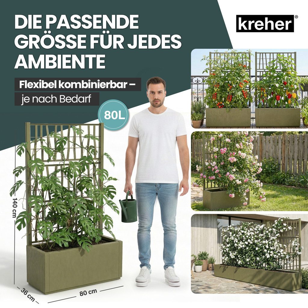 Kreher Spalier 2 x 'Ethica' Struktur Optik (breite Version) in verschiedenen Farben