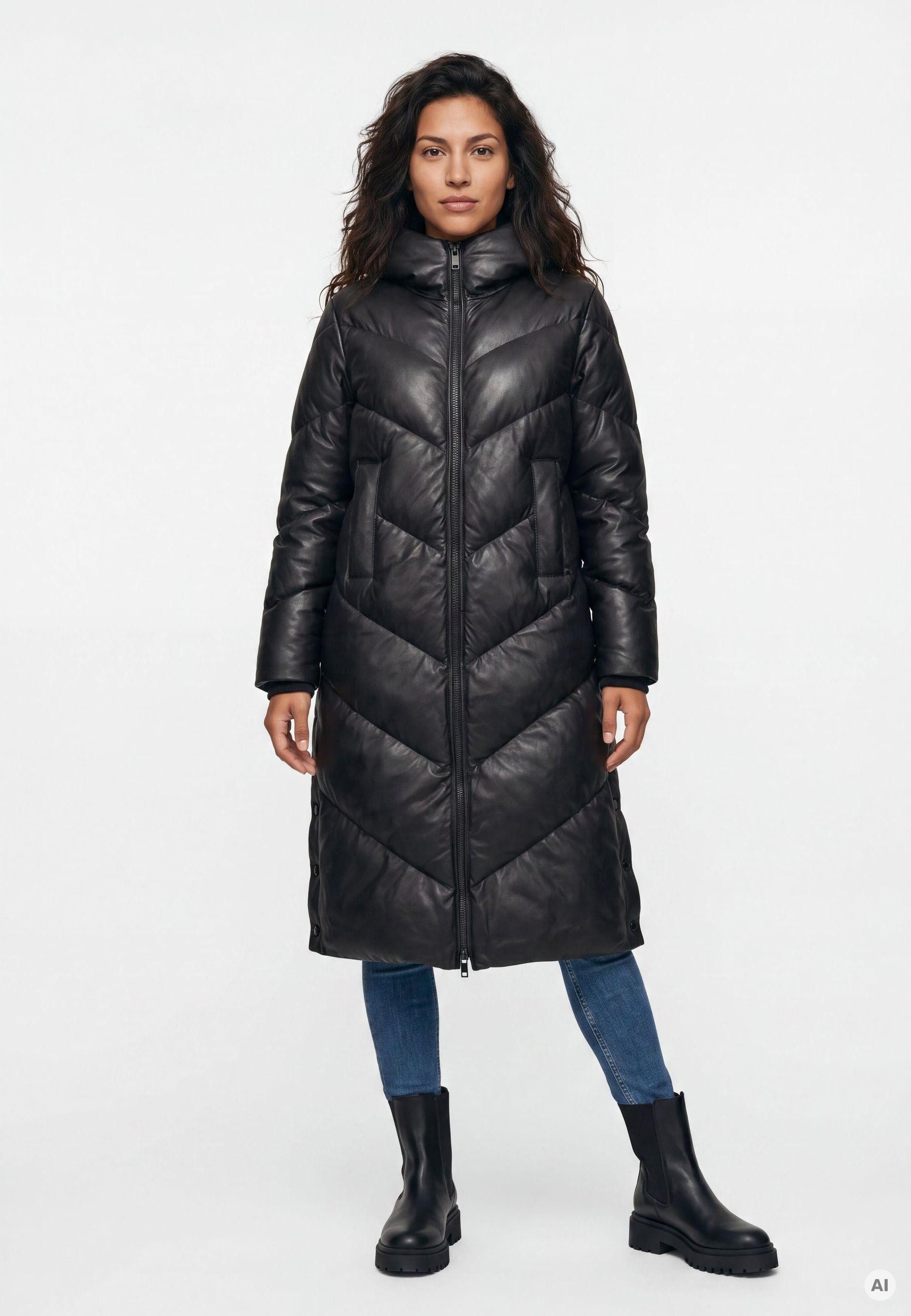 MILESTONE Steppmantel MSAdley Damen Steppjacke Lang Mantel gesteppt normale Passform