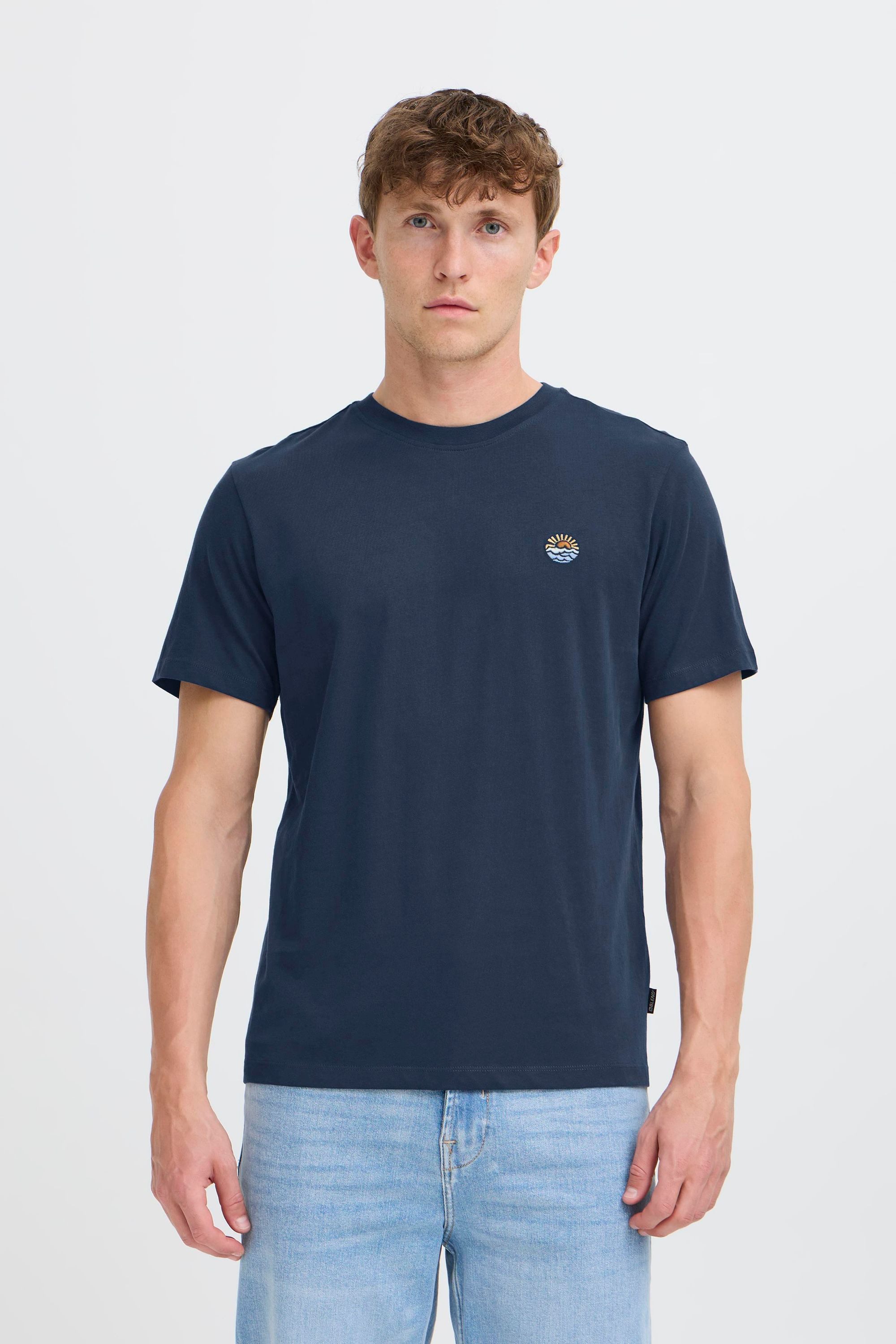 Blend Rundhalsshirt BHEbo Lässiges T-Shirt mit Stickerei günstig online kaufen