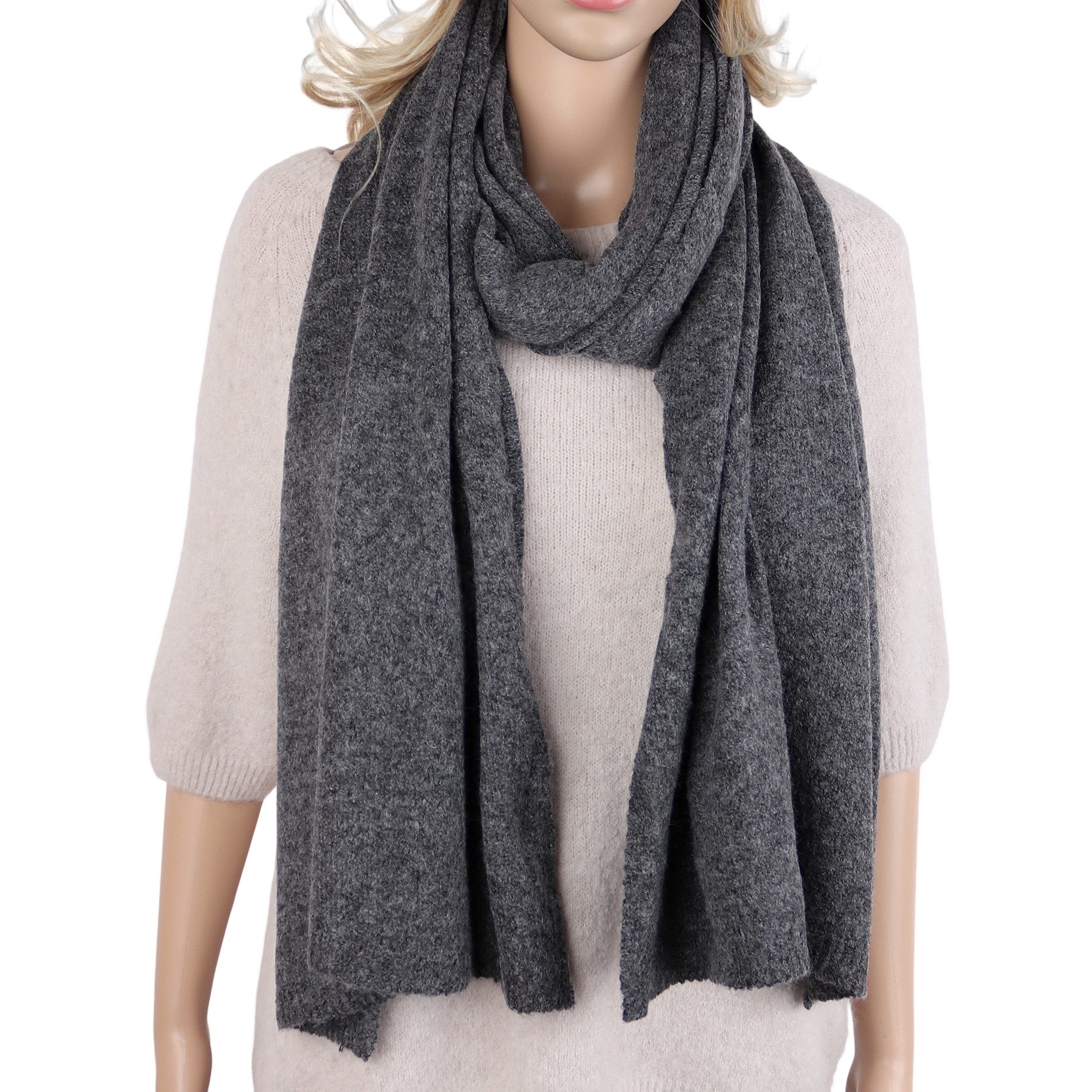 MIRROSI Strickschal Damen & Herren, Unifarbe Schal Unisex ca.55x185cm, super weich, (Neue Kollektion Herbst/Winter 2026), warmer Winterschal mit Wolle
