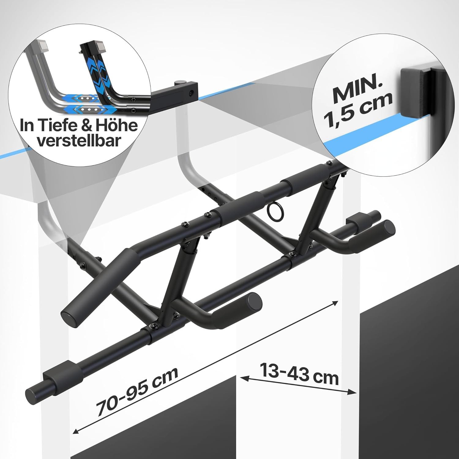 NEOLYMP Trainingsstation Calisthenics Set – Profi Calisthenics Equipment für Zuhause – Home Gym, (Komplettset unseres Calisthenics Bundle - Ideal fürs Home Gym), Komplettes Calisthenics-Setup - Eigengewichtstraining - Platzsparend