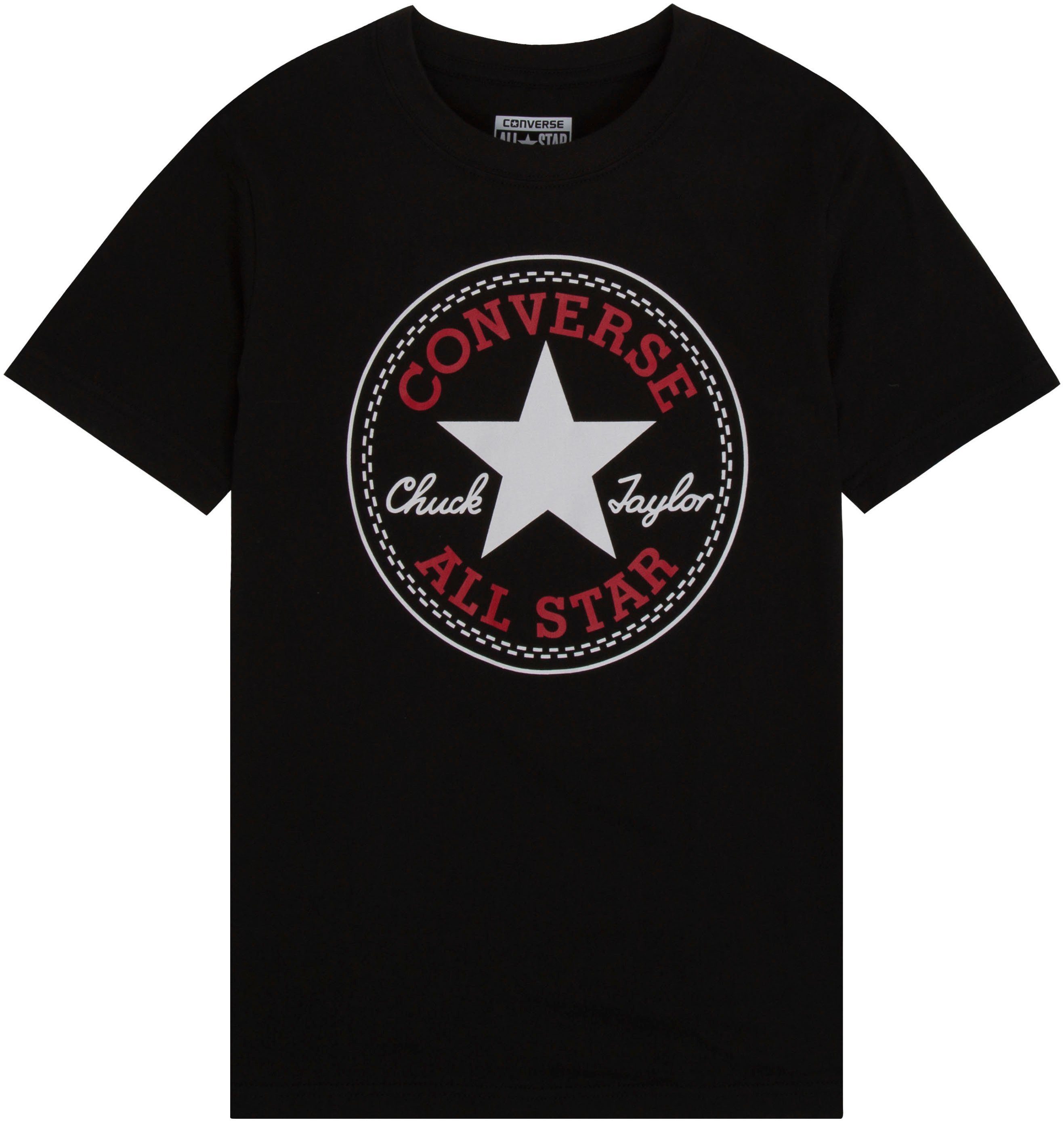 Converse Kurzarmshirt für Kinder Kurzarm, sportlicher Stil, mit Logodruck, elastisches Material