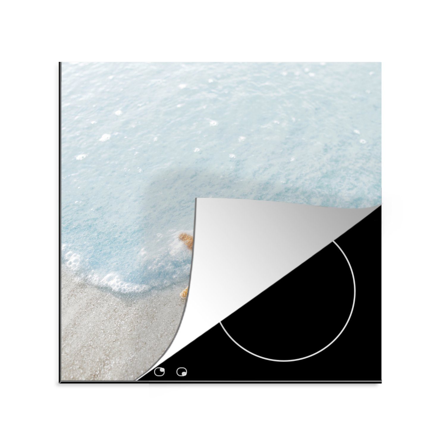 MuchoWow Herdblende-/Abdeckplatte Seestern - Strand - Meer, Vinyl, (1 tlg), 78x78 cm, Ceranfeldabdeckung, Arbeitsplatte für küche