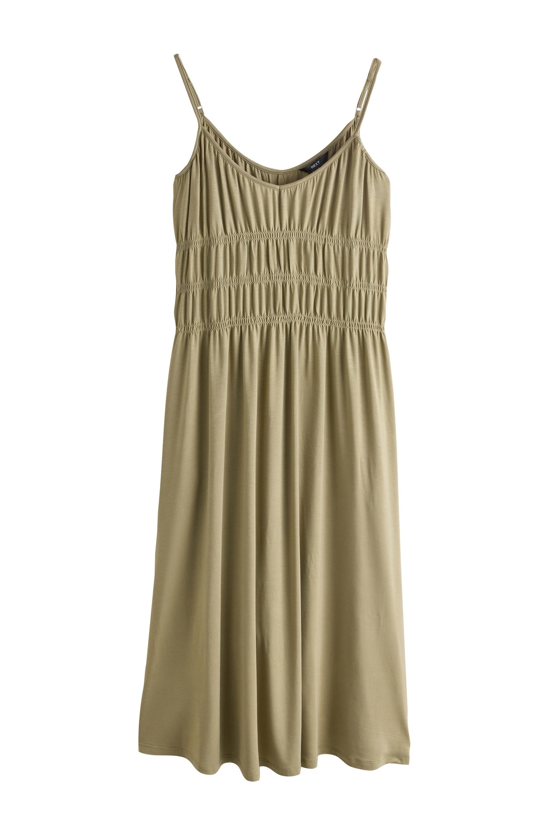 Next Midikleid Gesmoktes Minikleid mit dünnen Trägern (1-tlg)