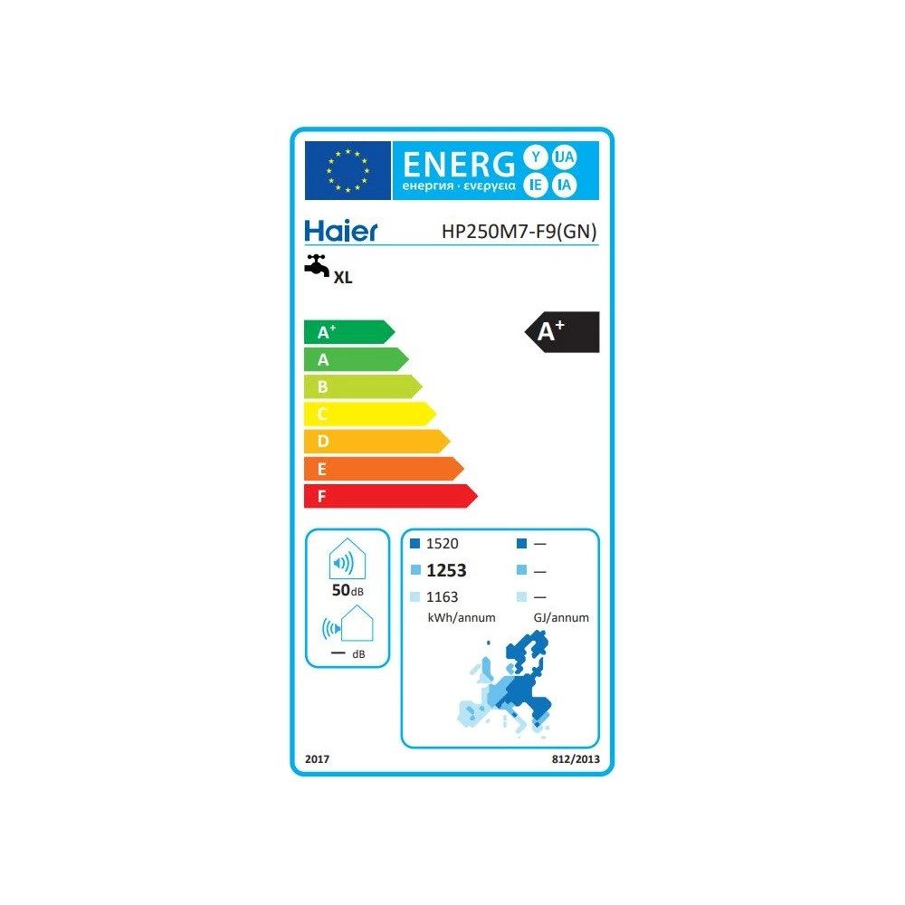 Haier Warmwasser-Wärmepumpe Brauchwasserwärmepumpe Trinkwasser HP250M7 250 Liter R290 Warmwasser, Energieklasse A+