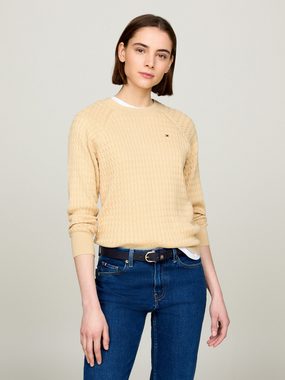 Tommy Hilfiger Rundhalspullover CO CABLE C-NK SWEATER mit Zopfmuster