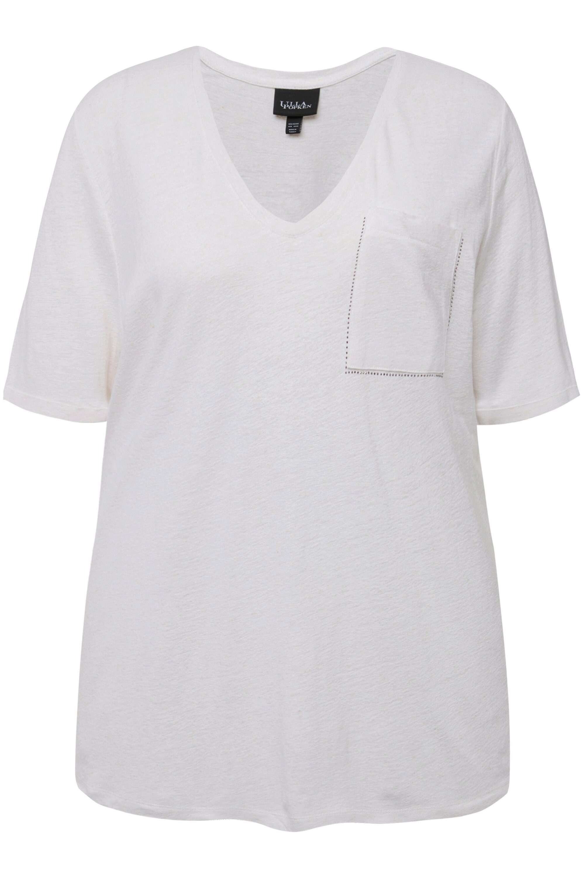 Ulla Popken T-Shirt T-Shirt Struktur Brusttasche günstig online kaufen