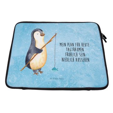 Mr. & Mrs. Panda Laptop-Hülle Pinguin Angler - Eisblau - Geschenk, Angel, Notebook Tasche, Fischer