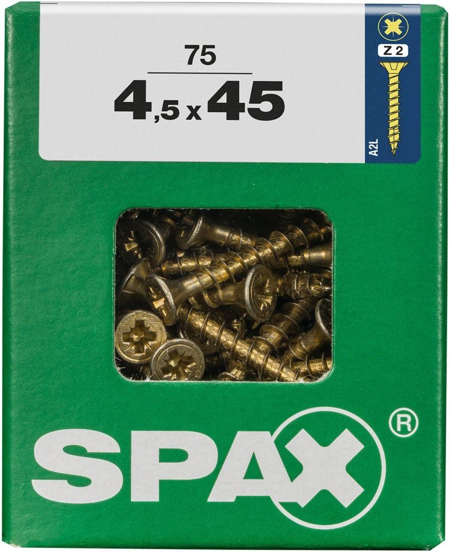 SPAX Holzbauschraube Spax Universalschrauben 4.5 x 45 mm PZ 2 - 75 Stk.