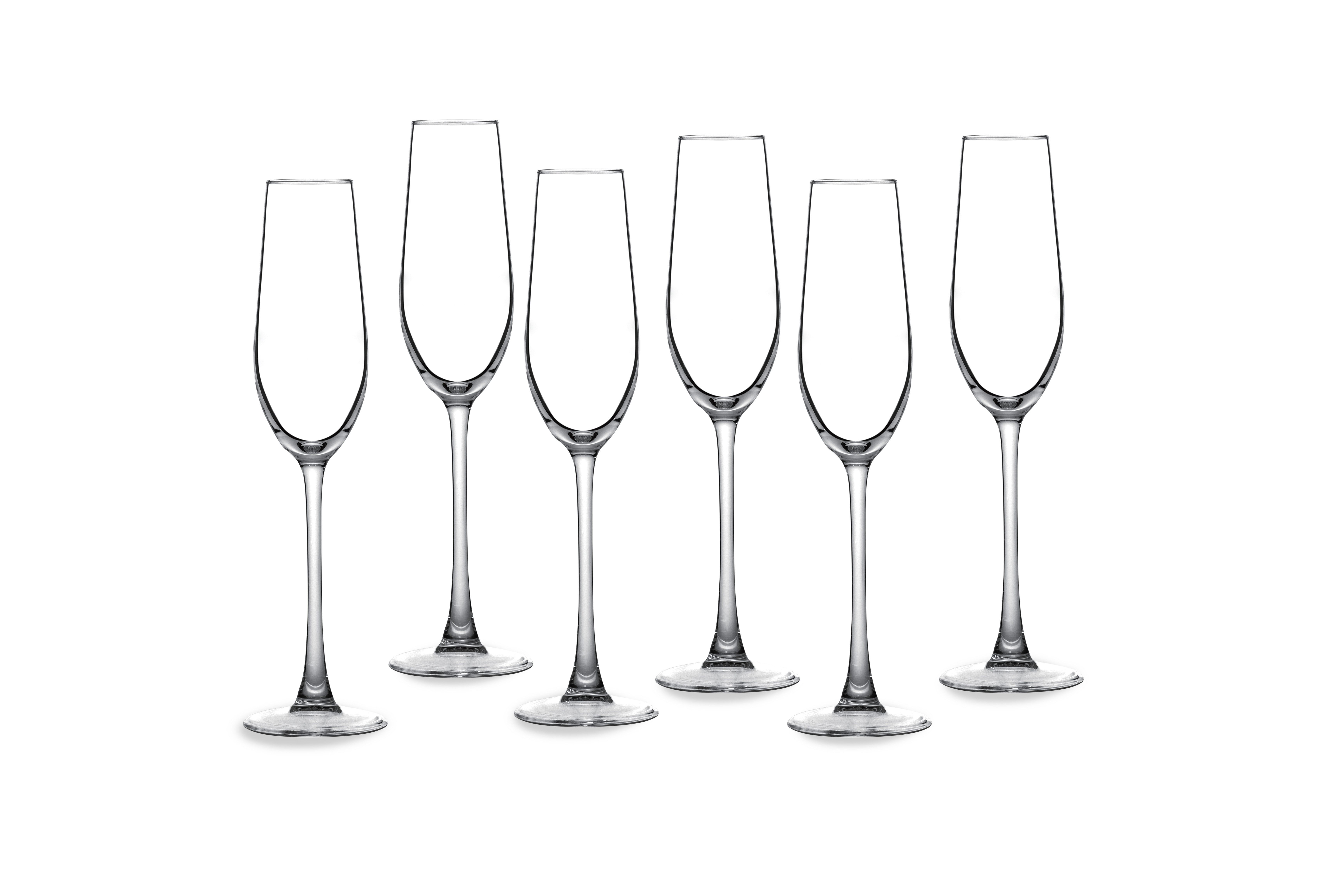 ECHTWERK Sektglas Champagnerkelch-Set 190 ml, 6-tlg., Glas, für Champagner, Schaumwein, Aperitifs, ideal für Feierlichkeiten
