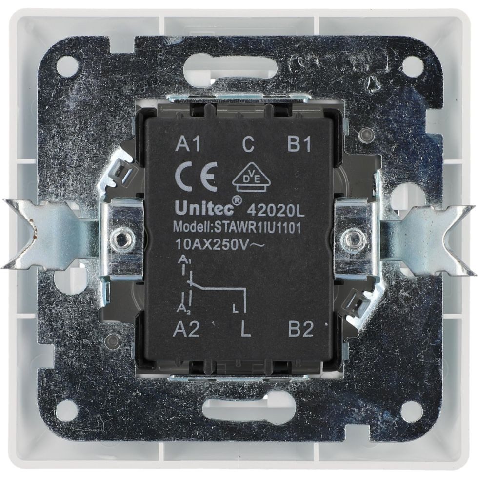 UNITEC Lichtschalter Unitec Aus-Wechselschalter mit Rahmen ultraweiß