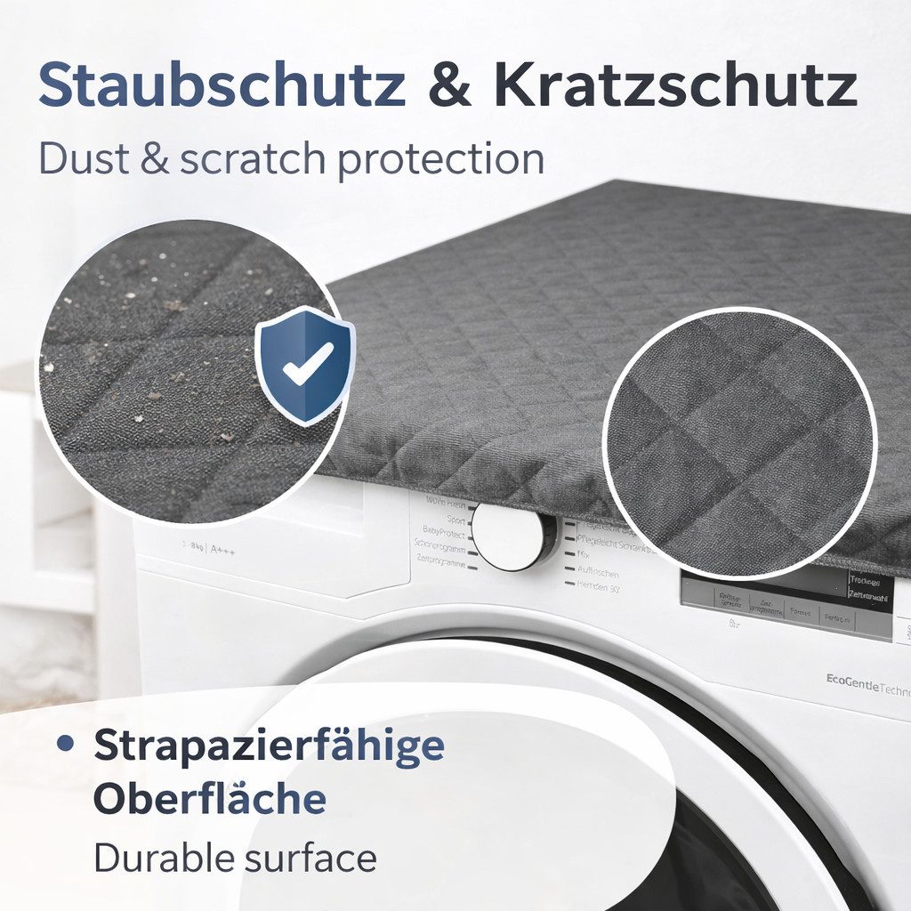 Betz Waschmaschinenbezug mit Rundumgummi Größe 60 x 60 x 4 cm, Trockner Abdeckung