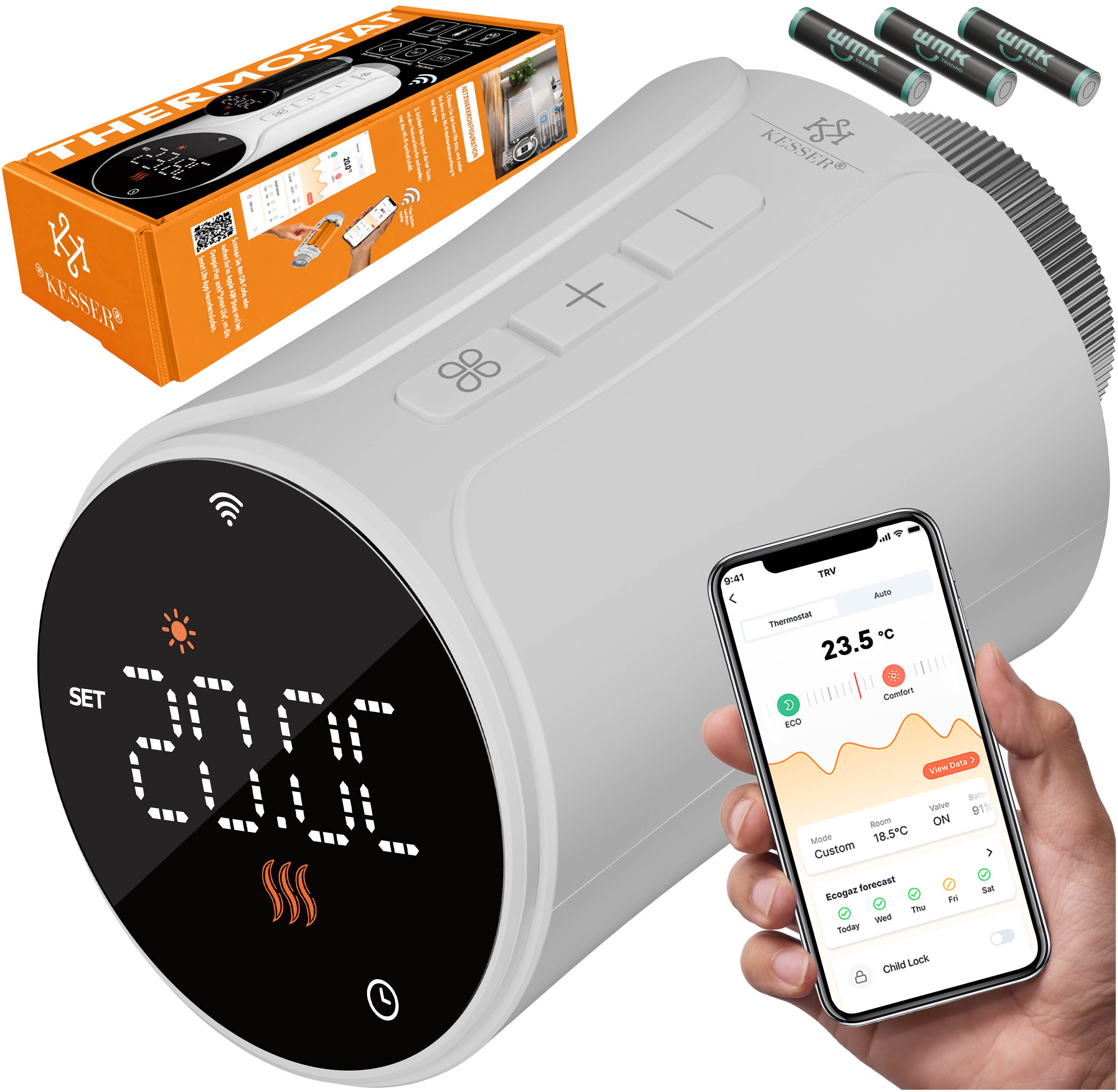 KESSER Heizkörperthermostat, Heizungsregler Smart Home Heizungssteuerung mit WLAN & APP Steuerung