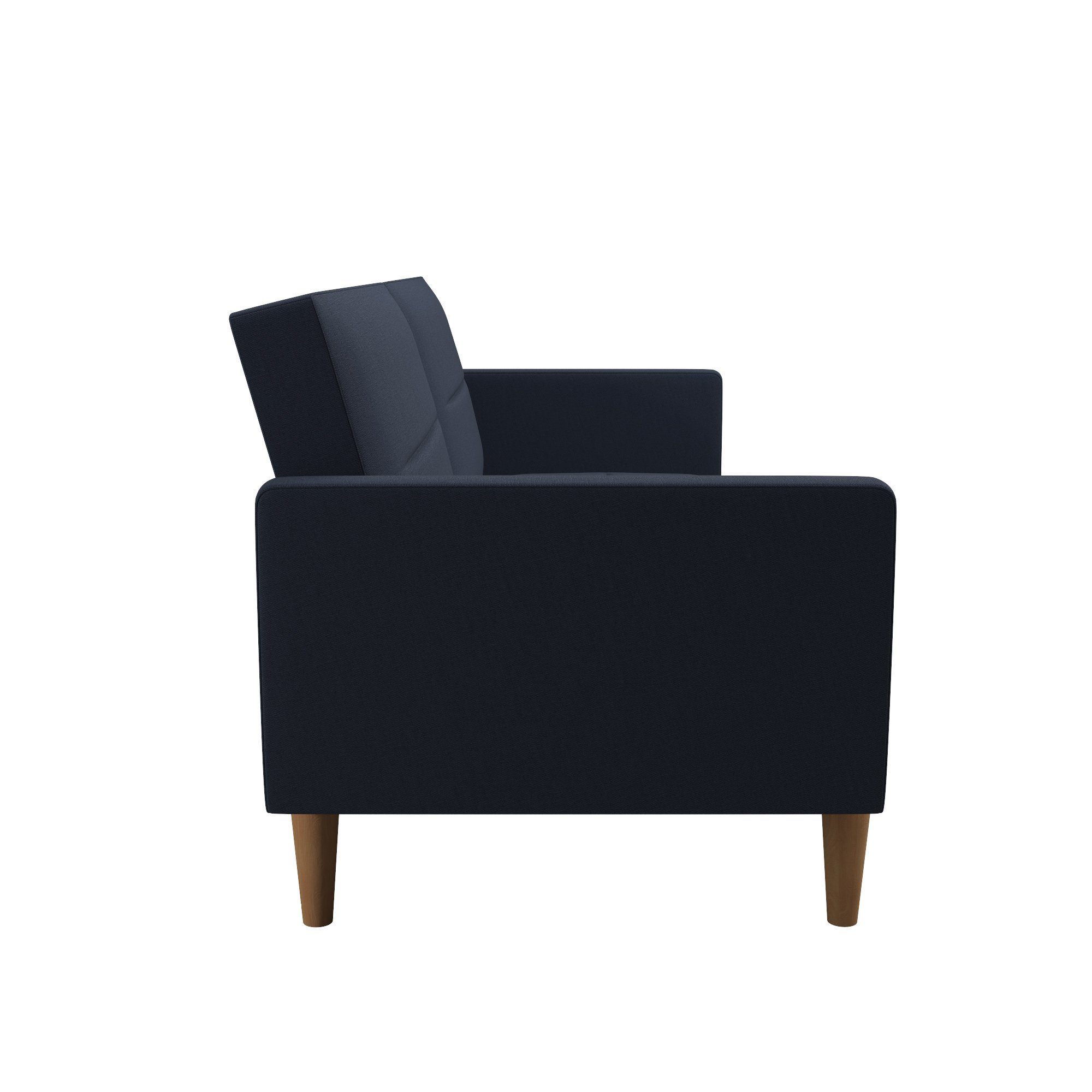 aus Sitzhöhe cm navy 40,5 Bezug loft24 Schlafsofa Mainstays, Leinenstoff,