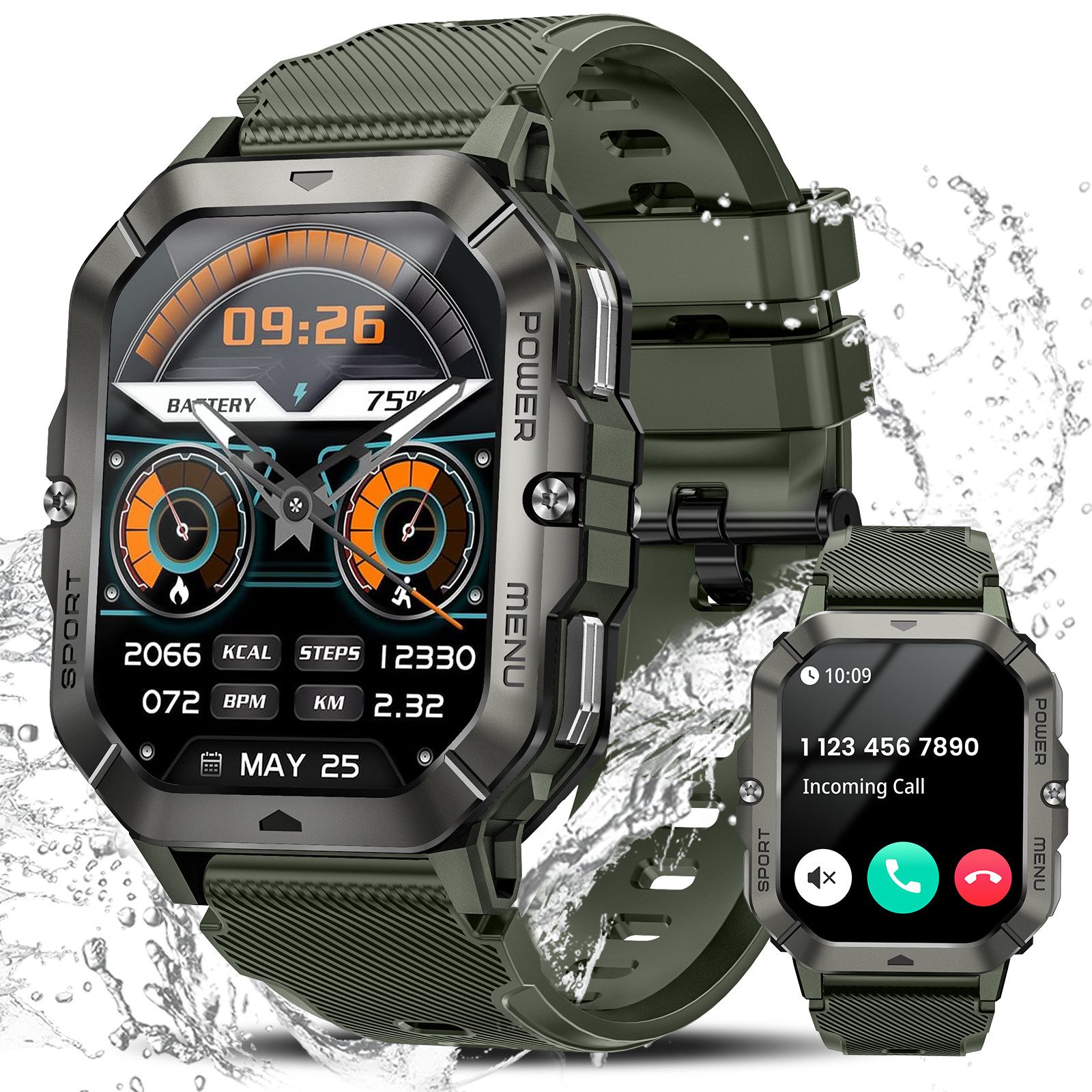 2025 NEW Smartwatch Herren Militärische mit Telefonfunktion & AI GPT Smartwatch
