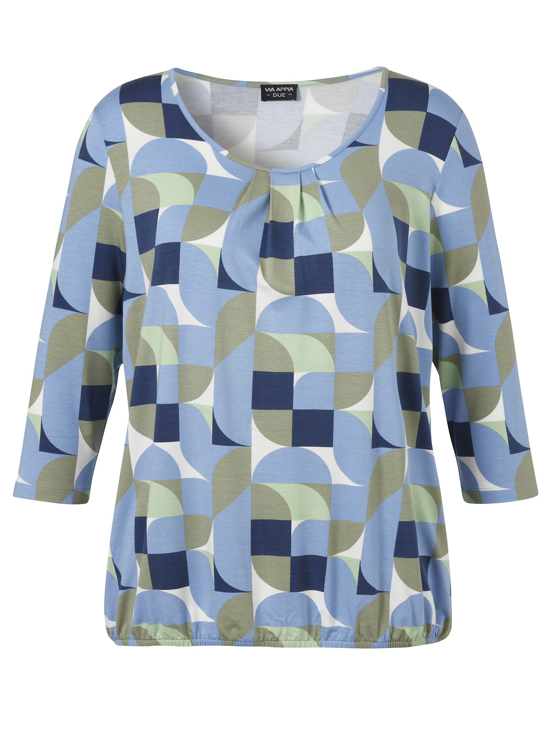 VIA APPIA Blusentop T-Shirt Rundhals 3/4 Arm Druck