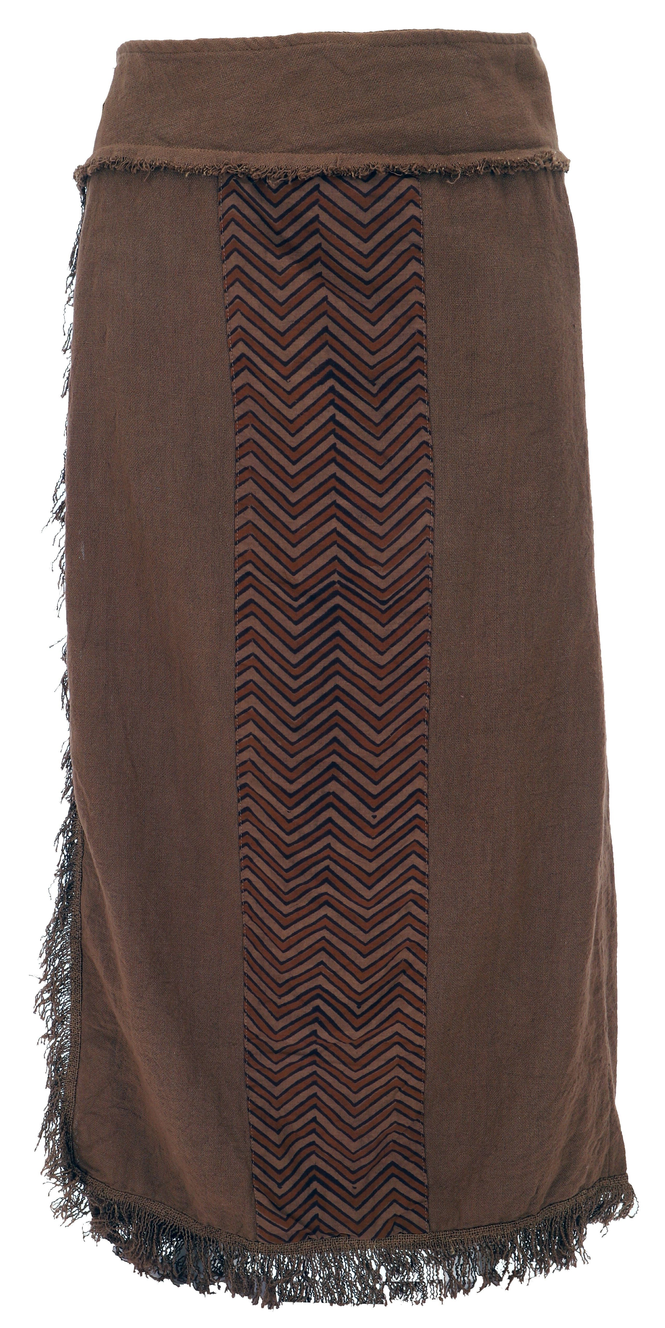 Guru-Shop Minirock Boho Wickelrock mit Tribaldruck günstig online kaufen