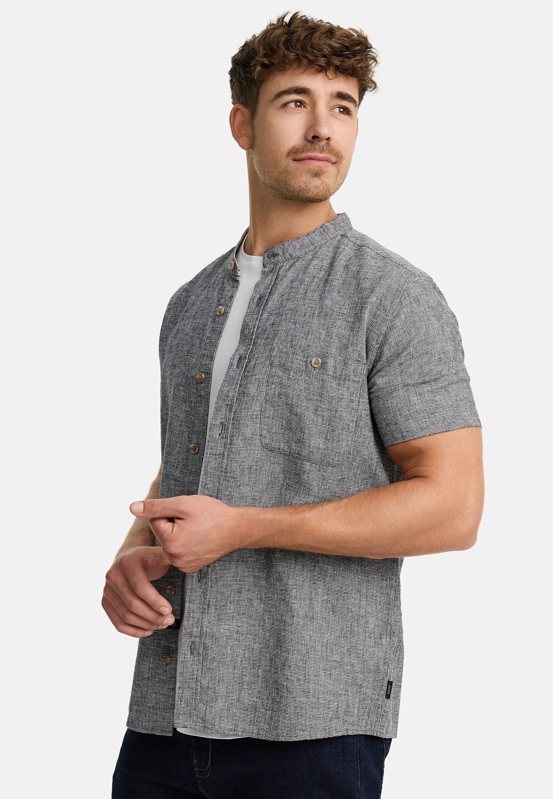 Indicode Kurzarmhemd Herren INHelmer Herrenhemd Kurzarm Kurzarm-Hemd in modernem und lässigem Schnitt