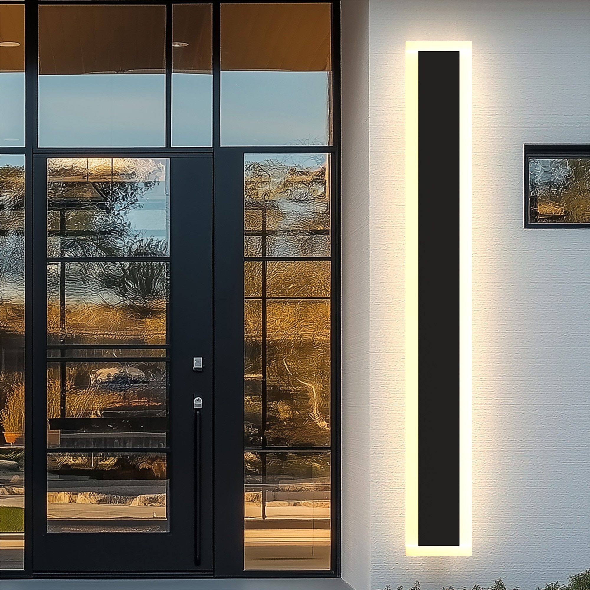 LOHAS-LED Außen-Wandleuchte Lange IP67 Außenwandleuchte 12W 3000K warmweiß aus Metall & Acryl, LED fest integriert, Warmweiß, Wetterfest, temperatur- und schnee – Bild 4 von 5