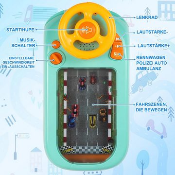 yozhiqu Spielzeug-Steuerrad Elektronisches Simulations-Lenkrad-Spielzeug-Fahr-Rennsimulationsspiel, Audio-interaktives Lernspielzeug für sicheres Fahren für Kinder