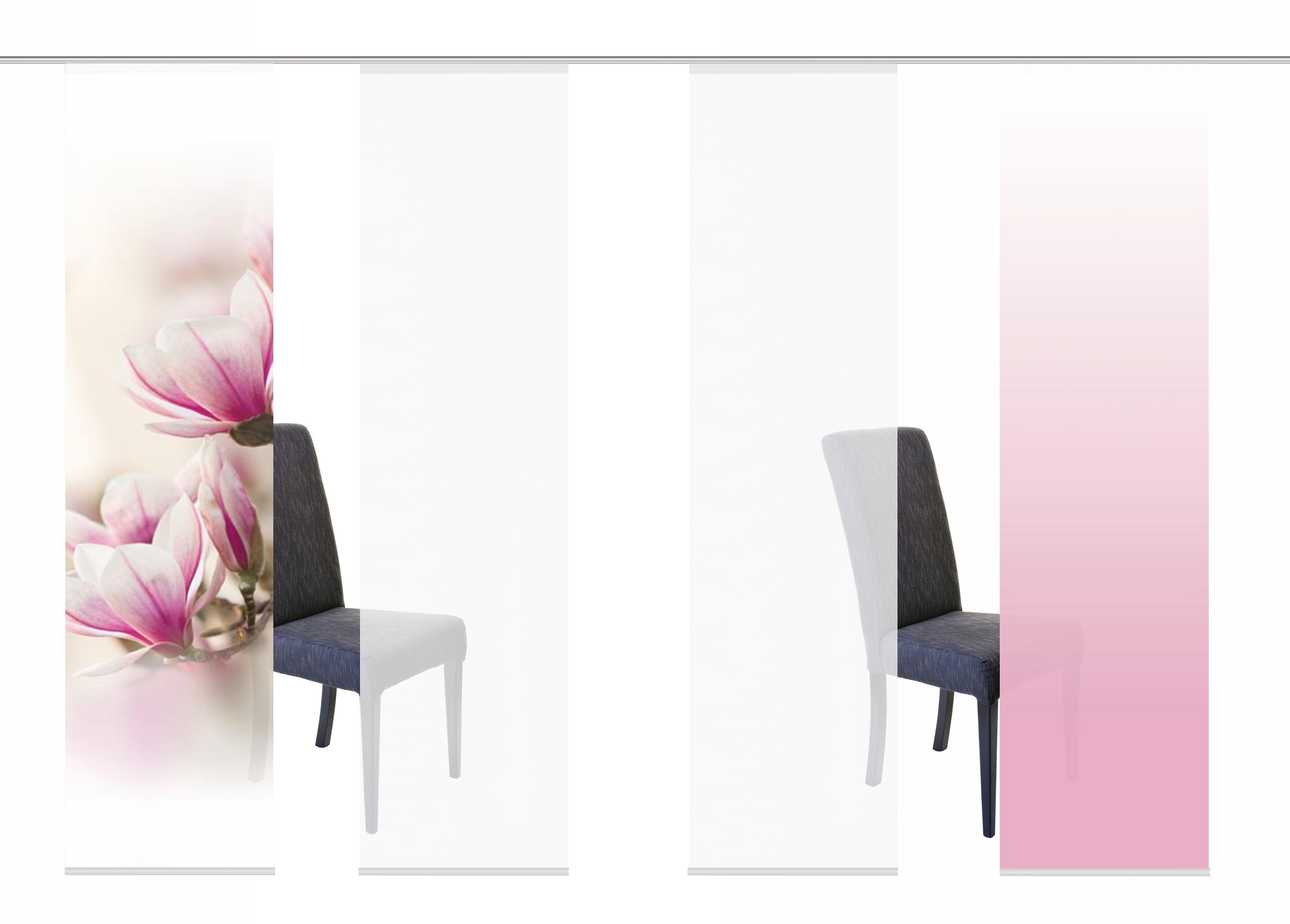 HOME WOHNIDEEN Schiebegardine MAGNONE (4 St), Klettband, blickdicht, HxB: 245x60, inkl. Befestigungszubehör