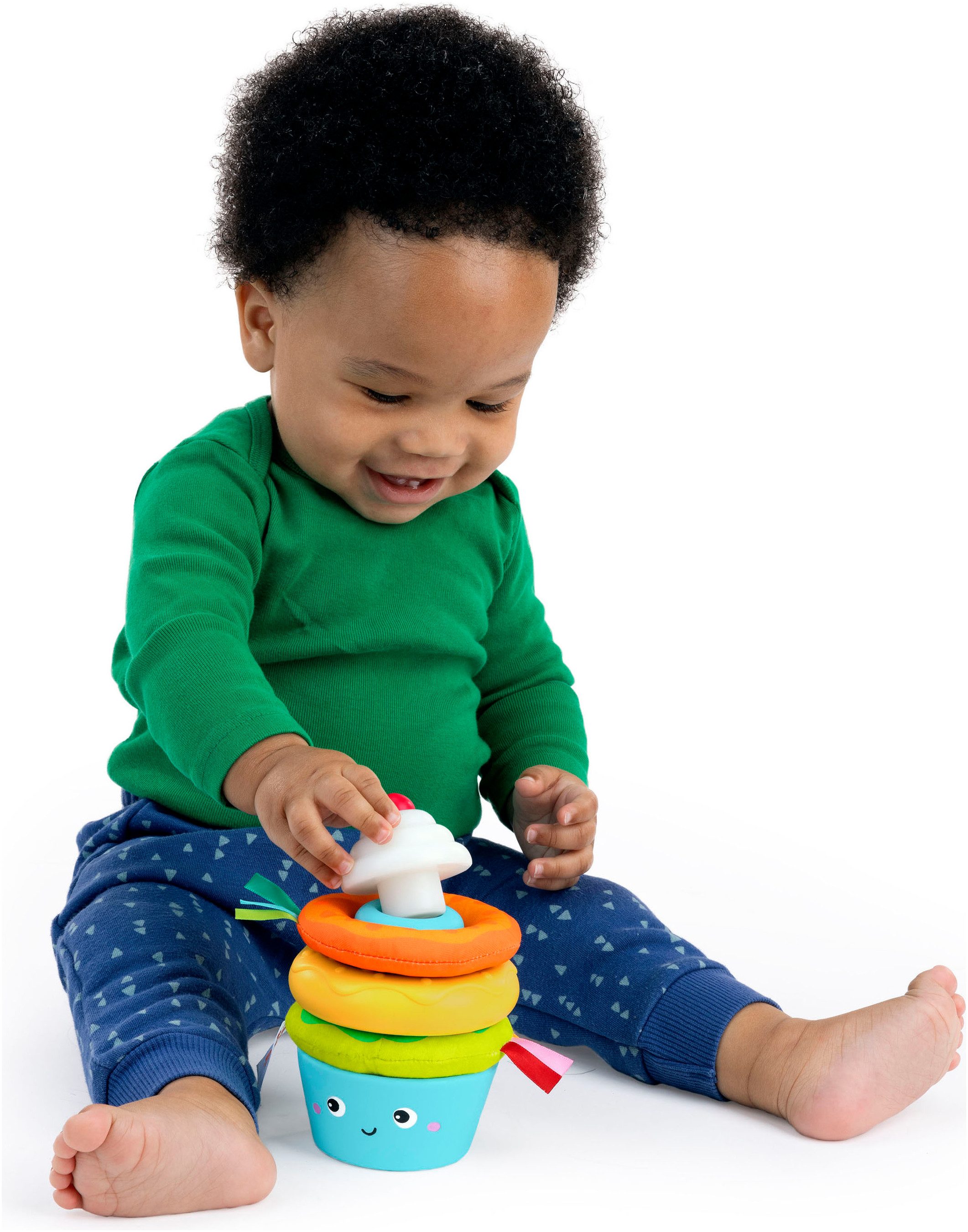 Bright Starts Stapelspielzeug Cupcake Tower Stacking Toy with Teether