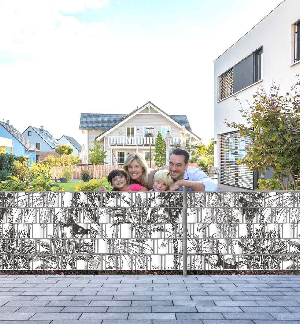 Thumbnail - MyMaxxi Sichtschutzstreifen Sichtschutzstreifen Dschungel Zeichnung Affen Sichtschutz Garten Zaun